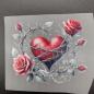 Preview: Bügelbild Herz Rose rot
