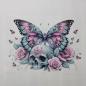Preview: Bügelbild Schmetterling Rosenskull