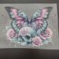 Preview: Bügelbild Schmetterling Rosenskull