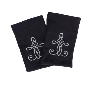 Preview: Pulswärmer schwarz mit Glitzer - Ornament