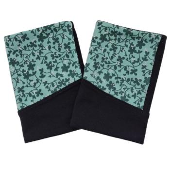 Preview: Pulswärmer Blumen grün