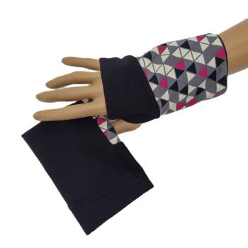 Preview: Pulswärmer Dreiecke pink