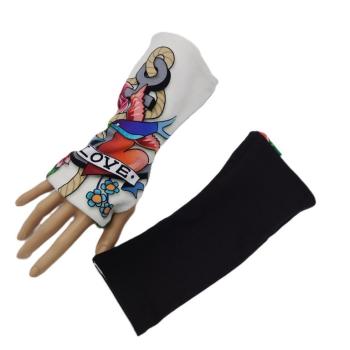 Preview: Wende- Armstulpen mit Daumenloch Tattoo-Stil Anker