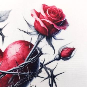 Preview: Kissenbezug Druck Herz, 50X50