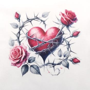 Kissenbezug Druck Herz, 50X50