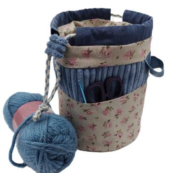 Preview: Projekttasche, Handarbeitstasche Rosen