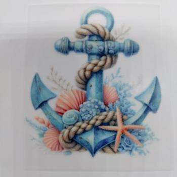 Bügelbild Anker blau