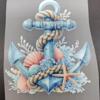 Preview: Bügelbild Anker blau