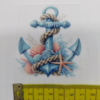 Bügelbild Anker blau