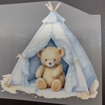 Preview: Bügelbild Bär Zelt