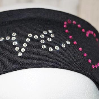 Preview: Stirnband mit hochwertigen Glitzersteinen Love