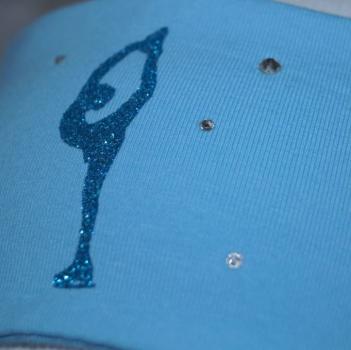 Preview: Stirnband Eiskunstlauf Elemente hellblau