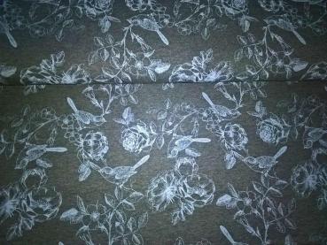 Preview: Jersey Vögel mit Blumen