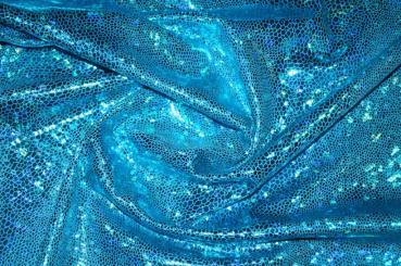 Preview: Tanzstoff, Kostümstoff aqua blau funkelnd