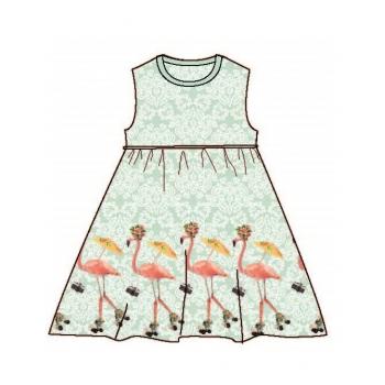 Preview: Jersey Bordüre Flamingos