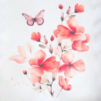 Preview: Einkaufstasche Gr. M, Blumen apricot