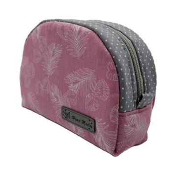 Preview: Schminktasche, Kosmetiktasche altrosa/grau