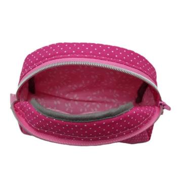Preview: Schminktasche, Kosmetiktasche pink Punkte