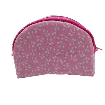 Preview: Schminktasche, Kosmetiktasche rosa Blätter