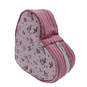 Preview: Tasche in Herzform rosa Blümchen