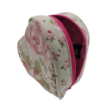 Preview: Tasche in Herzform Blumen Canvas