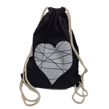 Preview: Turnbeutel schwarz Herz