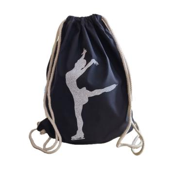 Turnbeutel schwarz Eiskunstläuferin