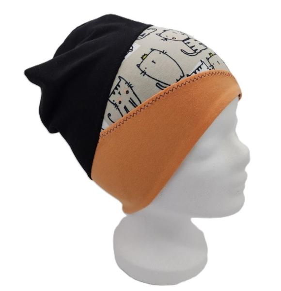 Beanie Mütze Katzen, 43 cm Umfang