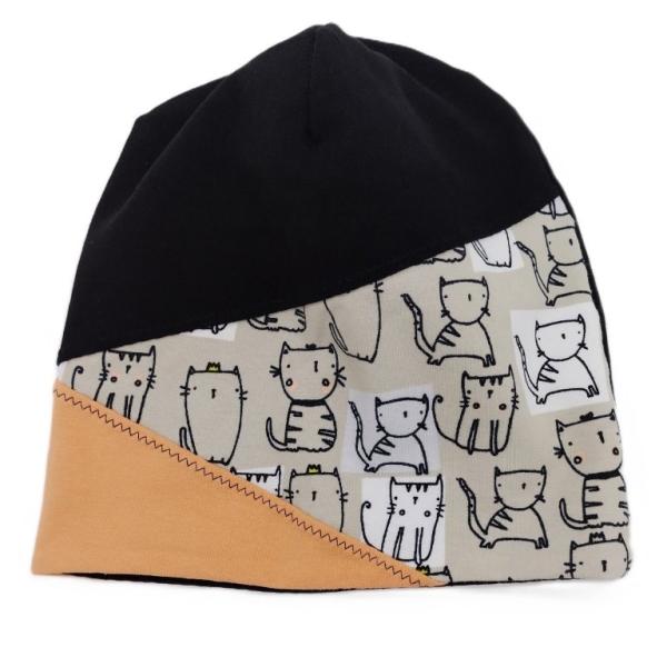 Beanie Mütze Katzen, 43 cm Umfang