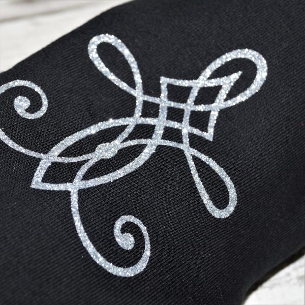 Pulswärmer schwarz mit Glitzer - Ornament