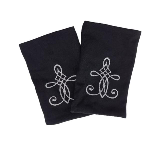 Pulswärmer schwarz mit Glitzer - Ornament