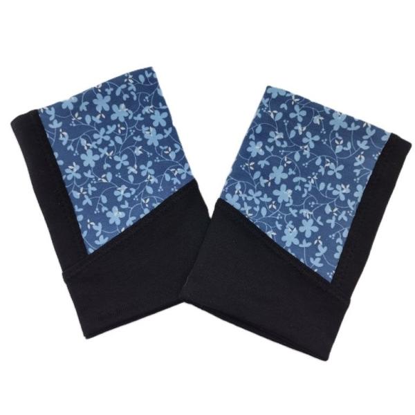 Pulswärmer Blumen blau