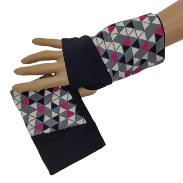 Pulswärmer Dreiecke pink