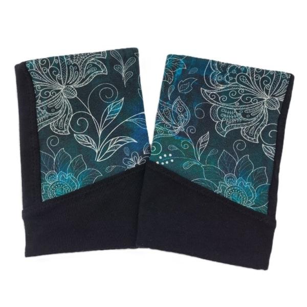 Pulswärmer dunkle Blumen