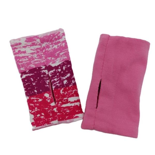 Pulswärmer Kinder Streifen rosa