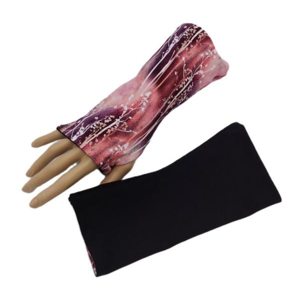 Wende- Armstulpen mit Daumenloch Muster rot