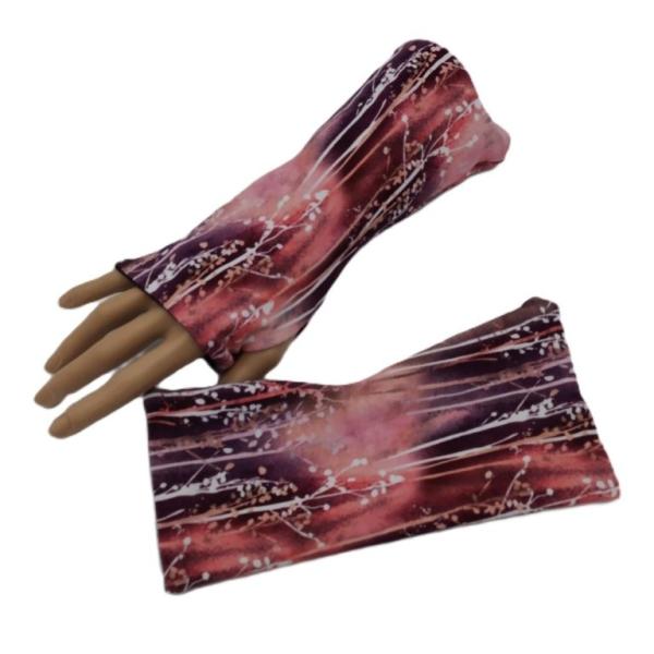 Wende- Armstulpen mit Daumenloch Muster rot