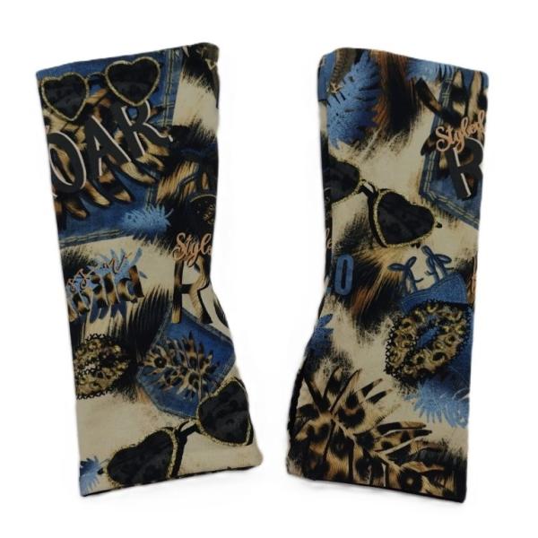 Wende- Armstulpen mit Daumenloch Leo und Jeanslook