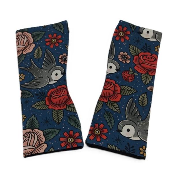 Wende- Armstulpen mit Daumenloch kleine Schwalben