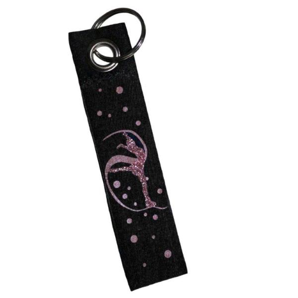 Schlüsselanhänger Eiskunstlauf Punkte rosa