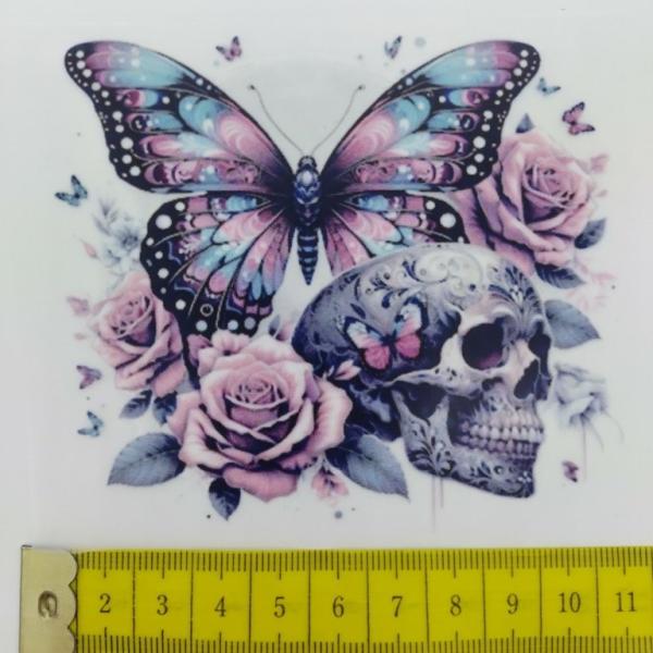 Bügelbild Schmetterling Skull