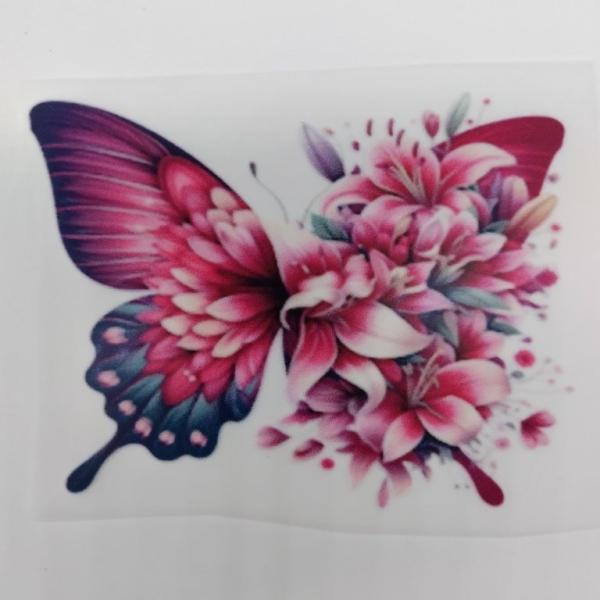 Bügelbild Schmetterling pink