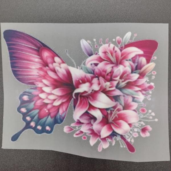 Bügelbild Schmetterling pink