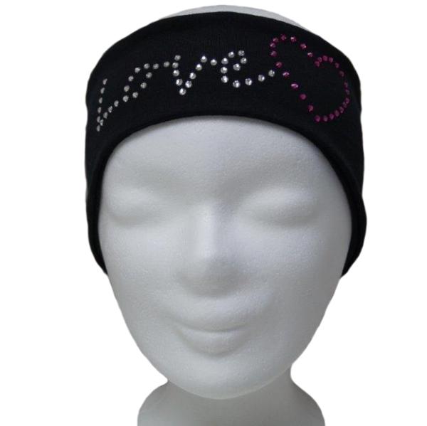 Stirnband mit hochwertigen Glitzersteinen Love
