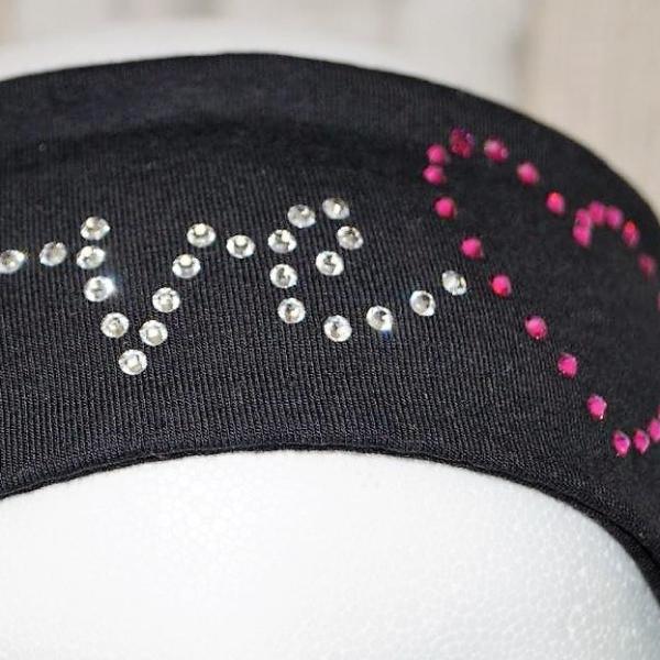 Stirnband mit hochwertigen Glitzersteinen Love