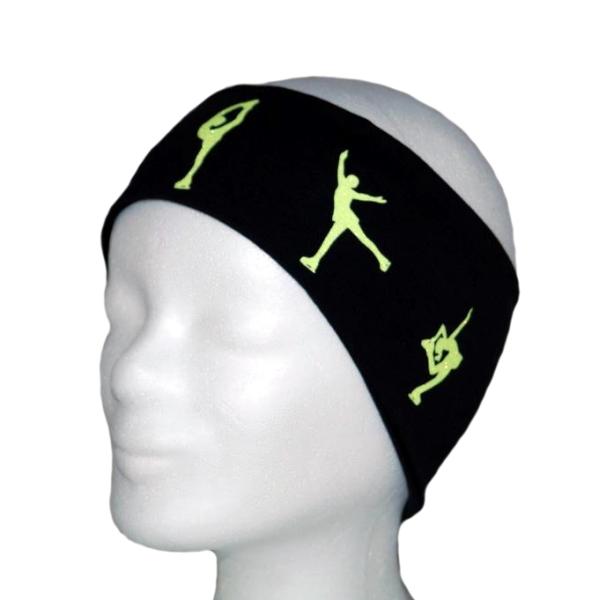 Stirnband Eiskunstlauf Elemente schwarz/gelb