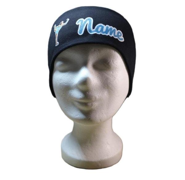 Stirnband mit Name blau Eiskunstlauf