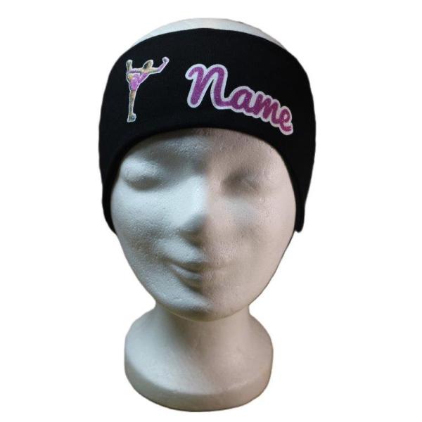 Stirnband mit Name pink Eiskunstlauf