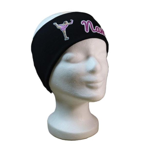 Stirnband mit Name pink Eiskunstlauf