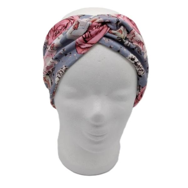 Knotenstirnband, Haarband Rosen schmal